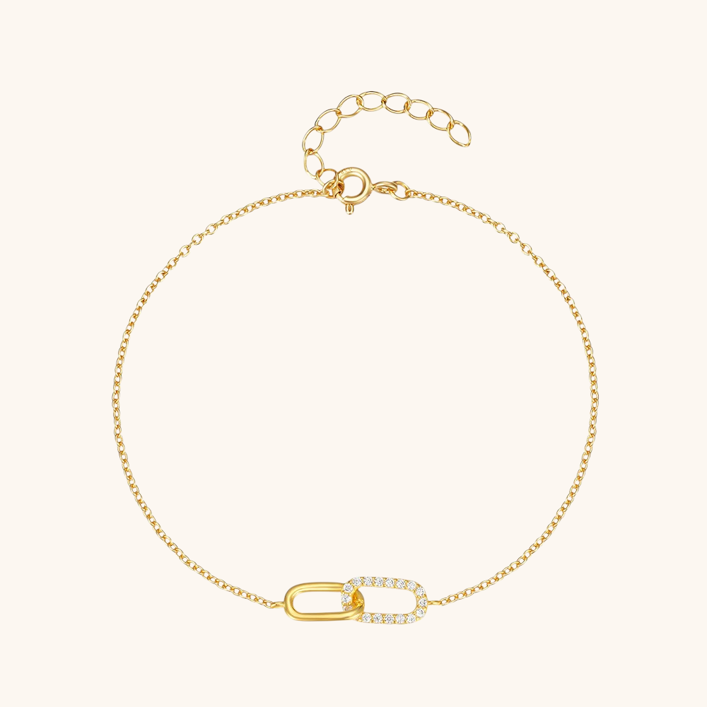 Crossover Zirconia Chain Bracelet
