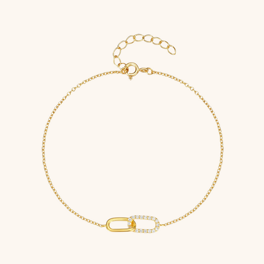 Crossover Zirconia Chain Bracelet
