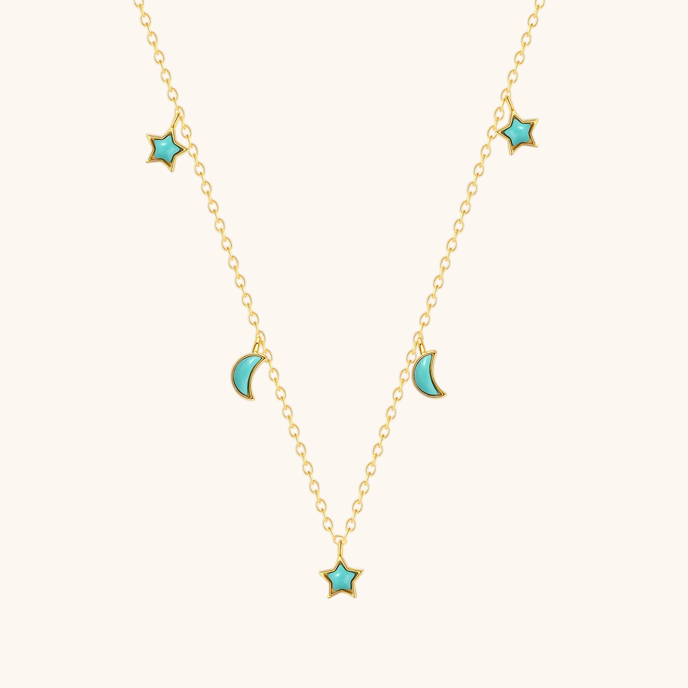 Turquoise Star & Moon Jewelry Set