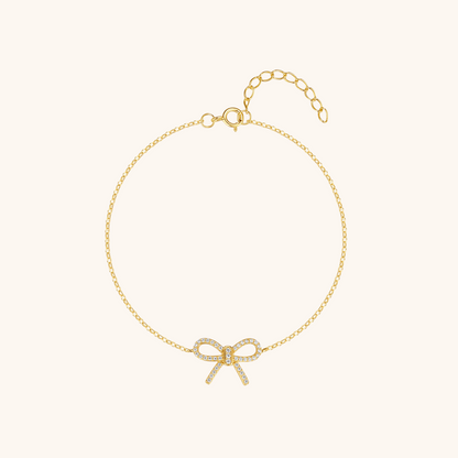 Sterling Silver Zirconia Bow Knot Bracelet