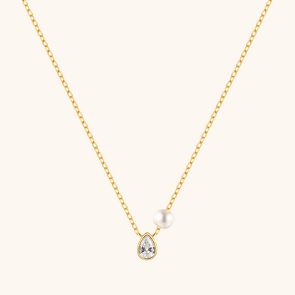 Pearl and Zirconia Pendant Necklace