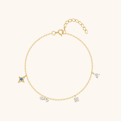 Geometric Teardrop Bow Pendant Bracelet