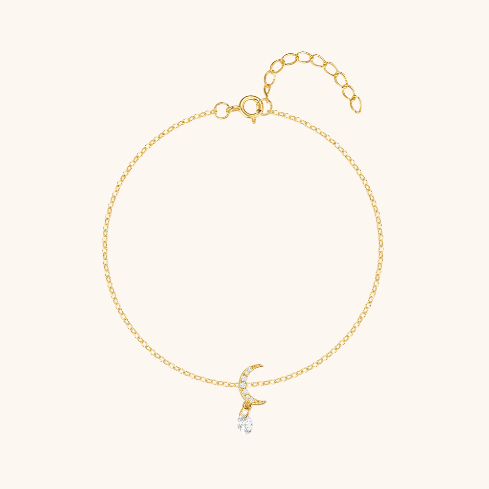 Crescent Moon Zirconia Bracelet
