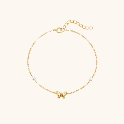 Butterfly Pearl Beaded Bracelet