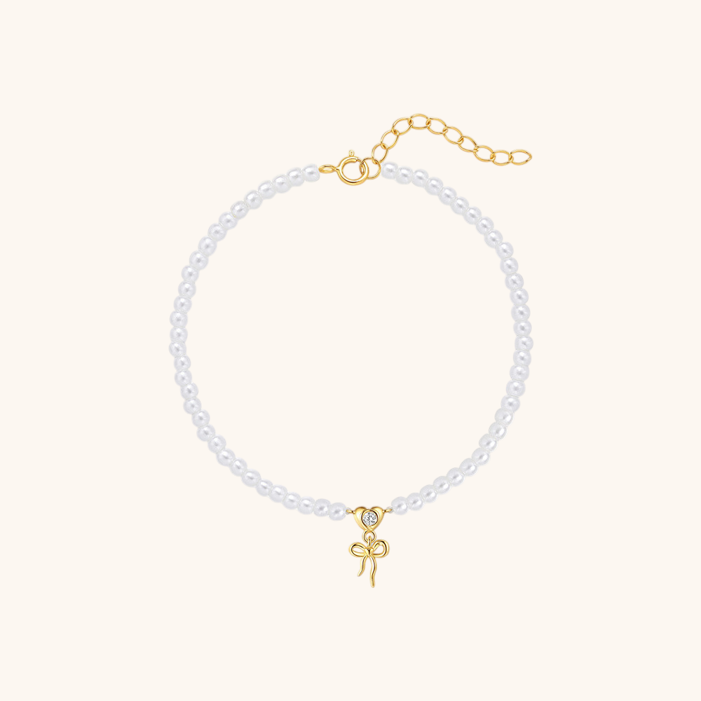 Pearl Heart Bowknot Bracelet
