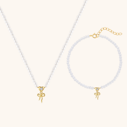 Pearl Bowknot Jewelry Set