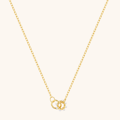 Collier en argent sterling avec cercles de perles entrelacées