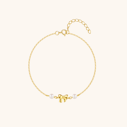 Bracelet noeud coeur perle