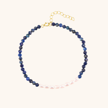 Lapis Lazuli & Pearl Beaded Bracelet