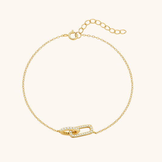 Linked Dual Hoop Zirconia Bracelet