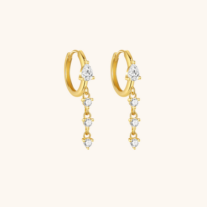 Dangle Hoop Earrings with Zirconia