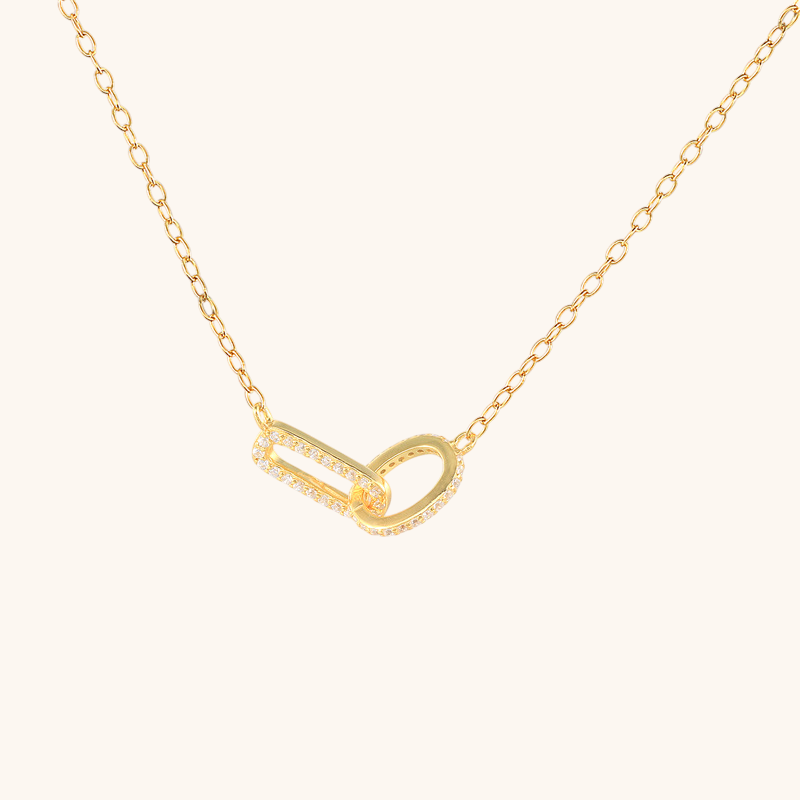 Collier en argent sterling 925 avec deux créoles en zircone