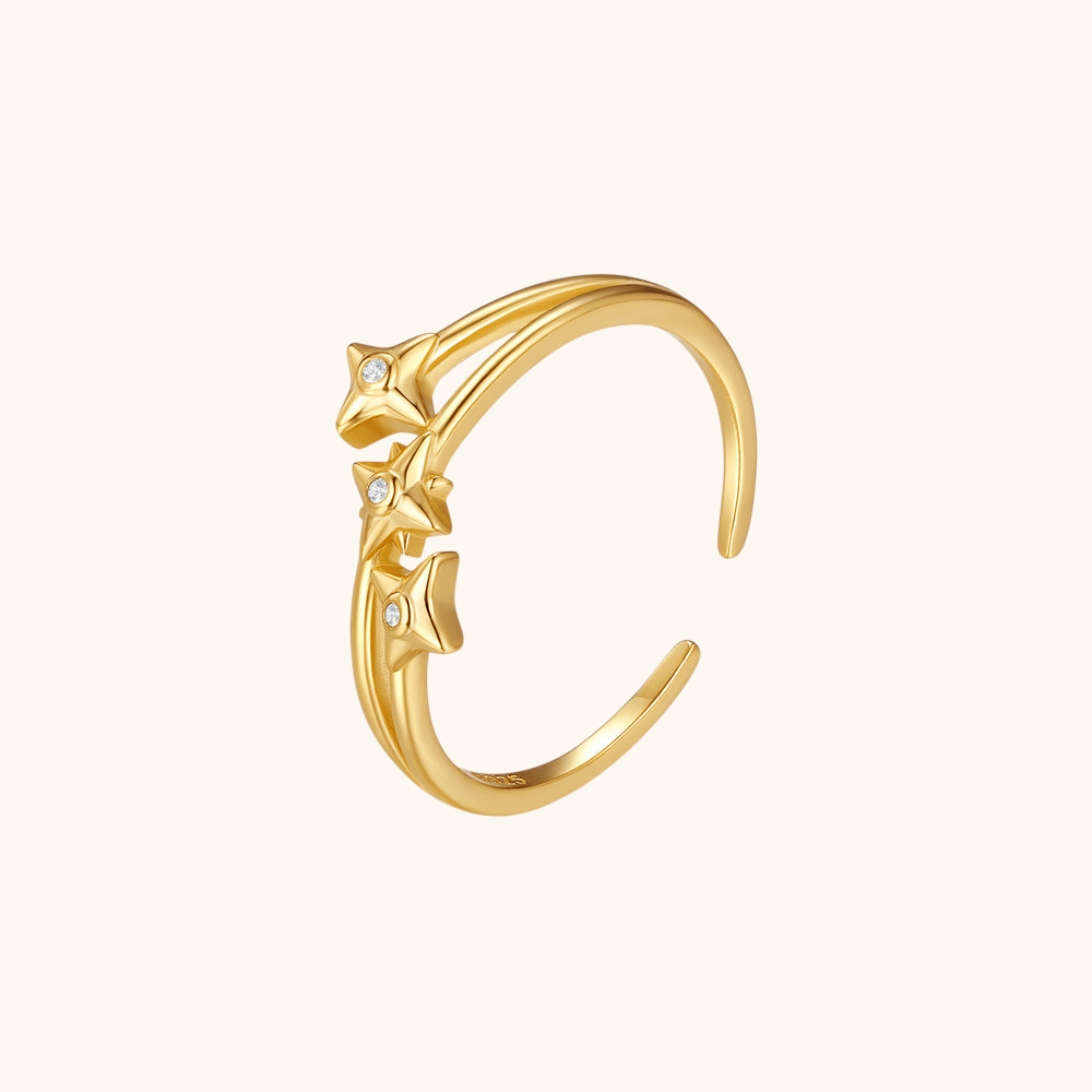Bague étoile ouverte en argent sterling avec accents de zircon