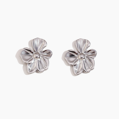 Metallic Bloom Statement Earrings