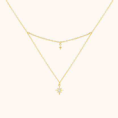 Double-Layer North Star Pendant Necklace