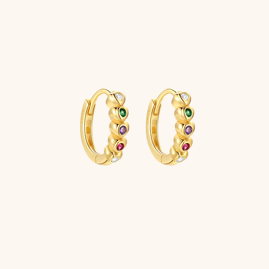Multicolor Zircon Hoop Earrings