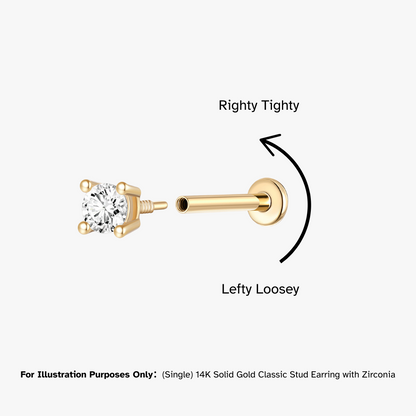 Triple Zirconia Drop Stud Earrings