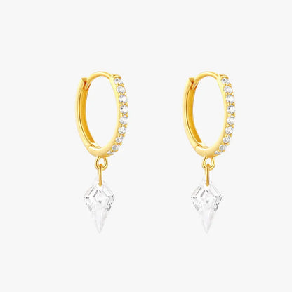 Boucles d'oreilles pendantes en forme de diamant 