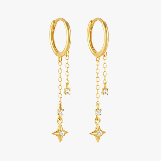 Full Star Drop Earrings