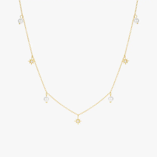 Celestial Pearl Star Necklace