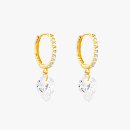Crystal Drop Hoop Earrings