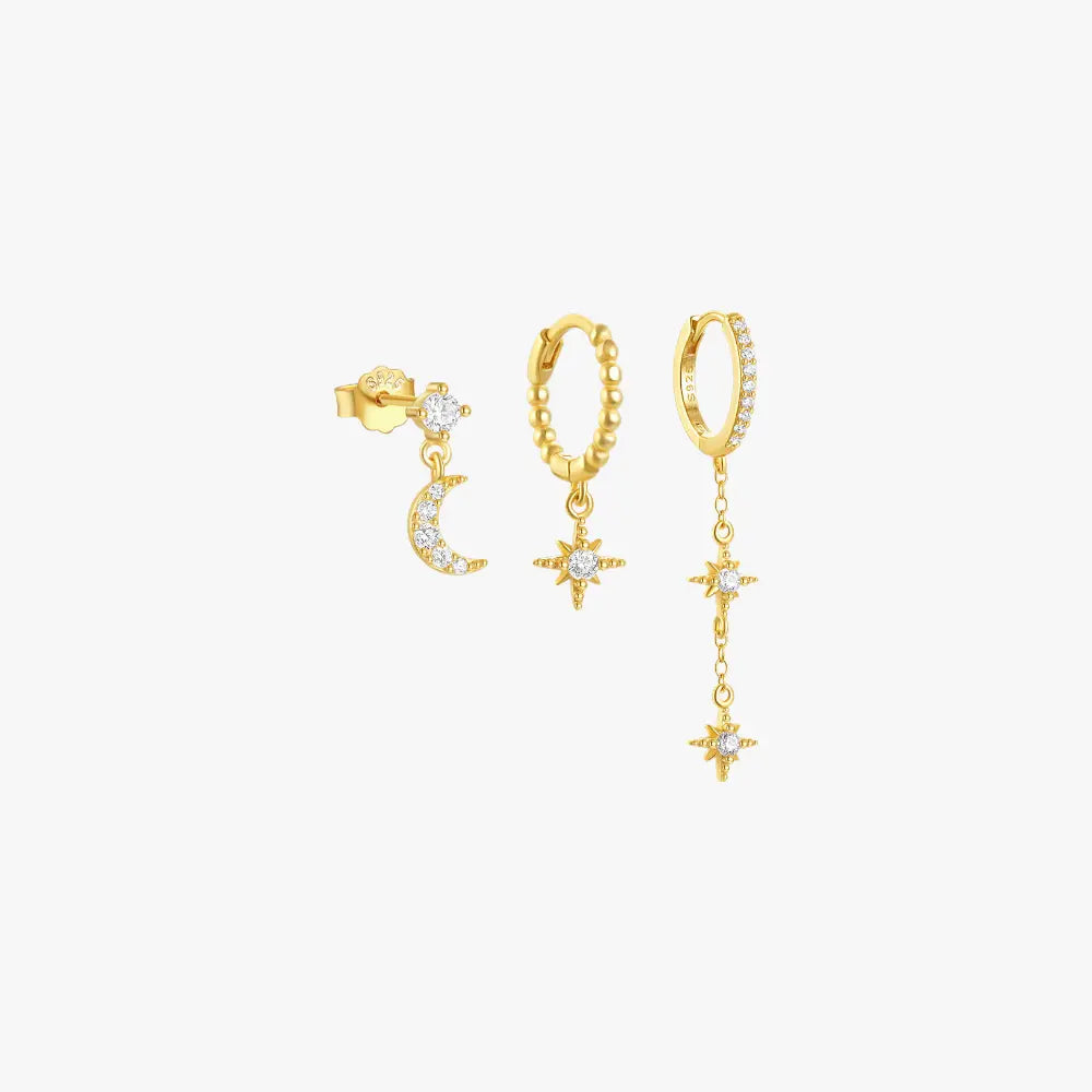 Ensemble de boucles d'oreilles nuit étoilée