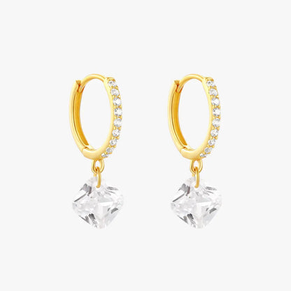 Square Drop Hoop Earrings