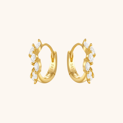 Marquise-Cut Zirconia Hoops
