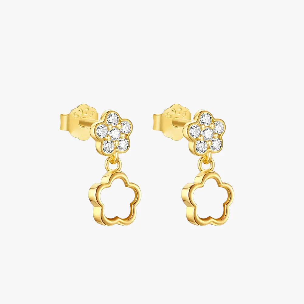 Boucles d'oreilles pendantes en forme de fleur