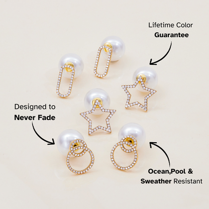 Minimalist oval earrings with pearl detail for daily wear