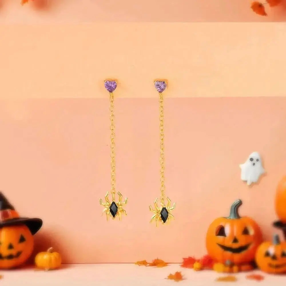 Boucles d'oreilles pendantes araignées d'Halloween