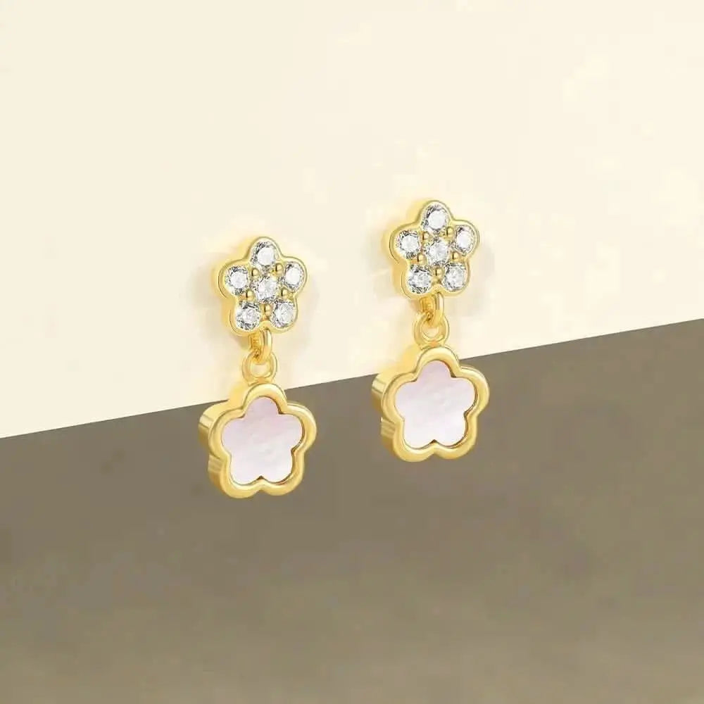 Boucles d'oreilles pendantes en forme de fleur