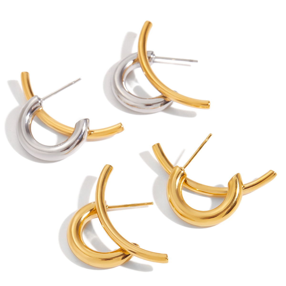 Minimalist geometric earrings styled in daylight for everyday wear