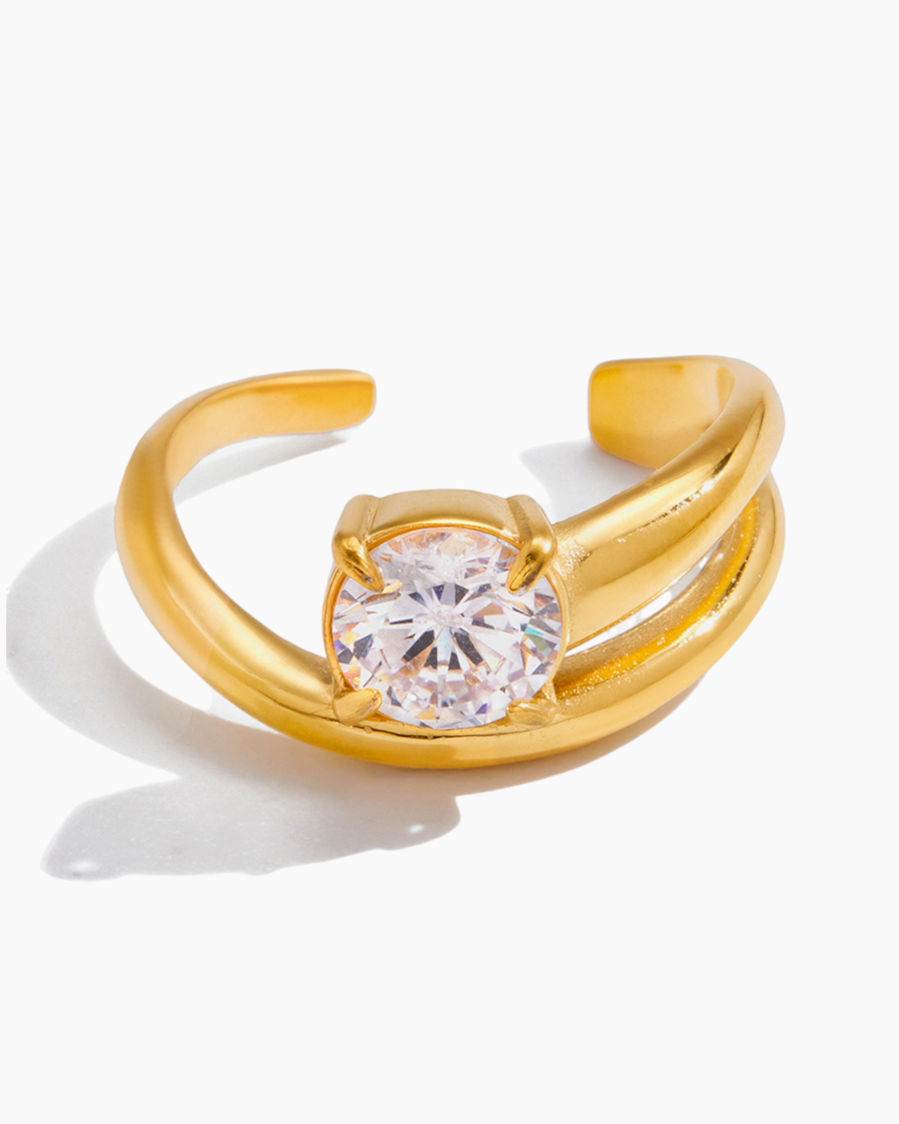 Solitaire Glow Open Ring