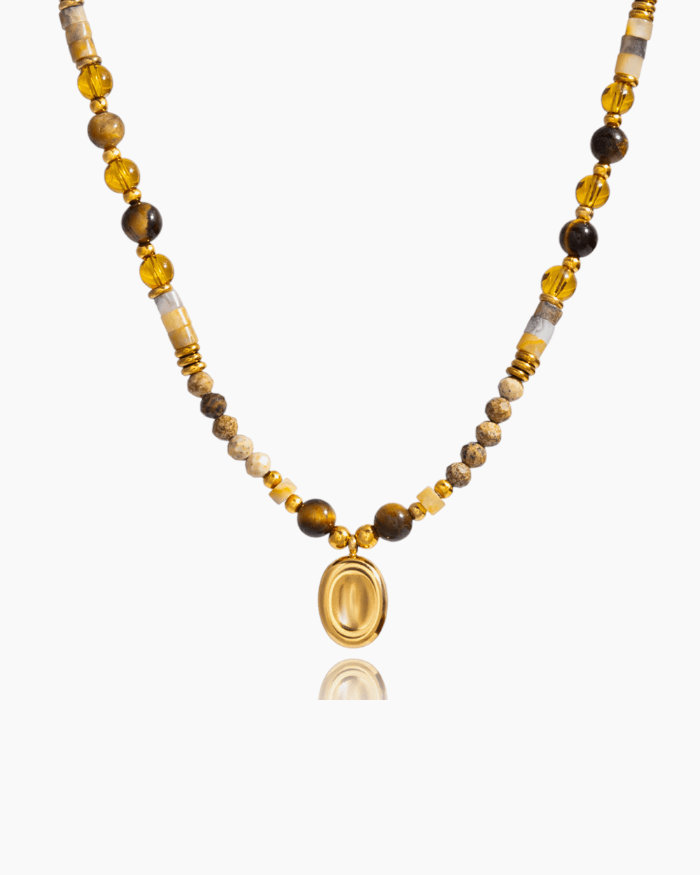 Amber Glow Beaded Necklace - mifjewelry