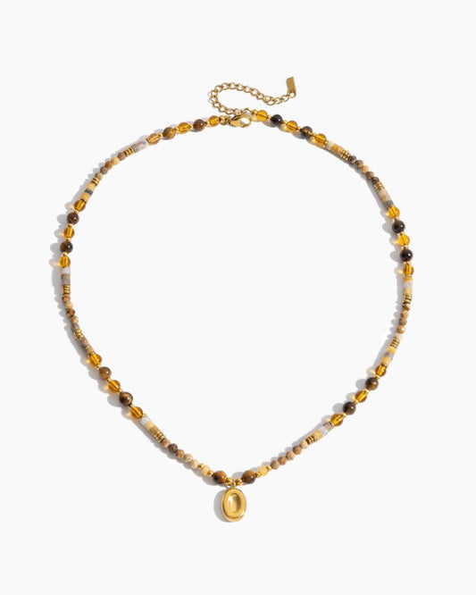 Amber Glow Beaded Necklace - mifjewelry
