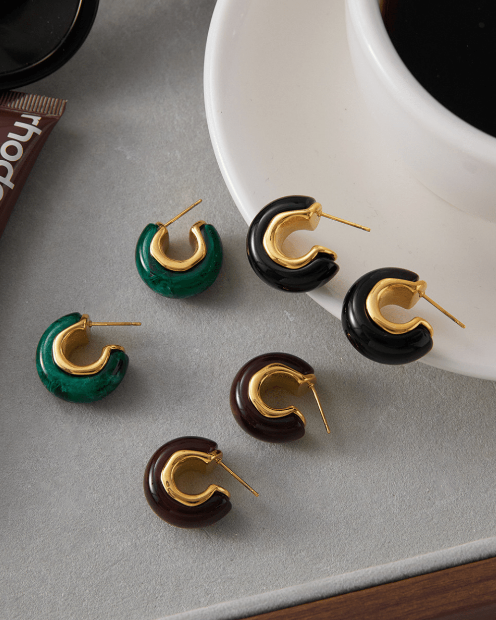 Aurora Bold Hoop Earrings – Black - mifjewelry