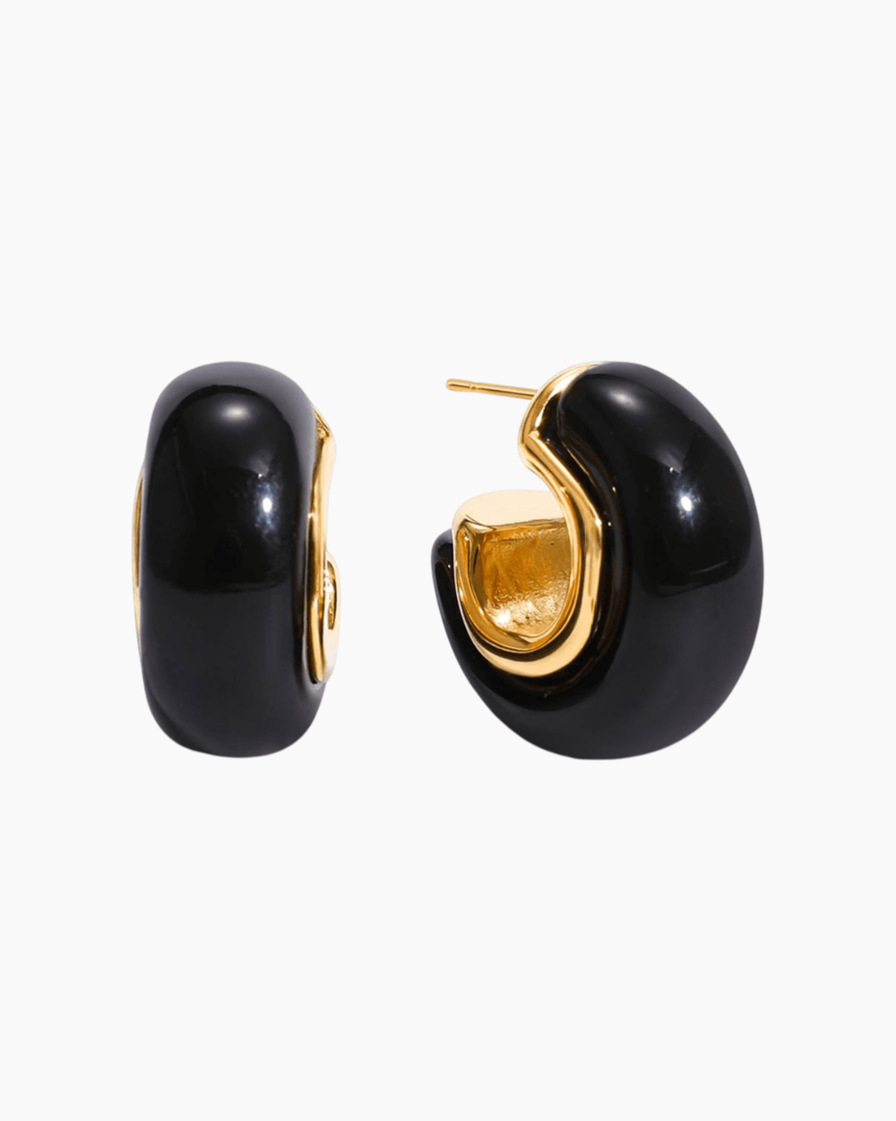 Aurora Bold Hoop Earrings – Black - mifjewelry