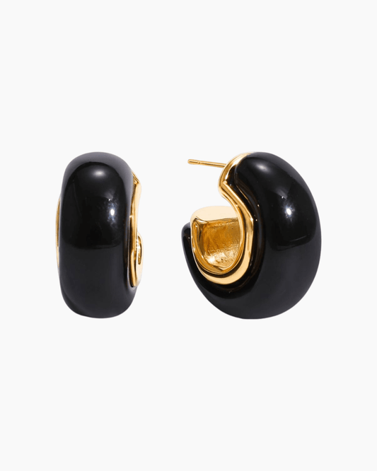 Aurora Bold Hoop Earrings – Black - mifjewelry