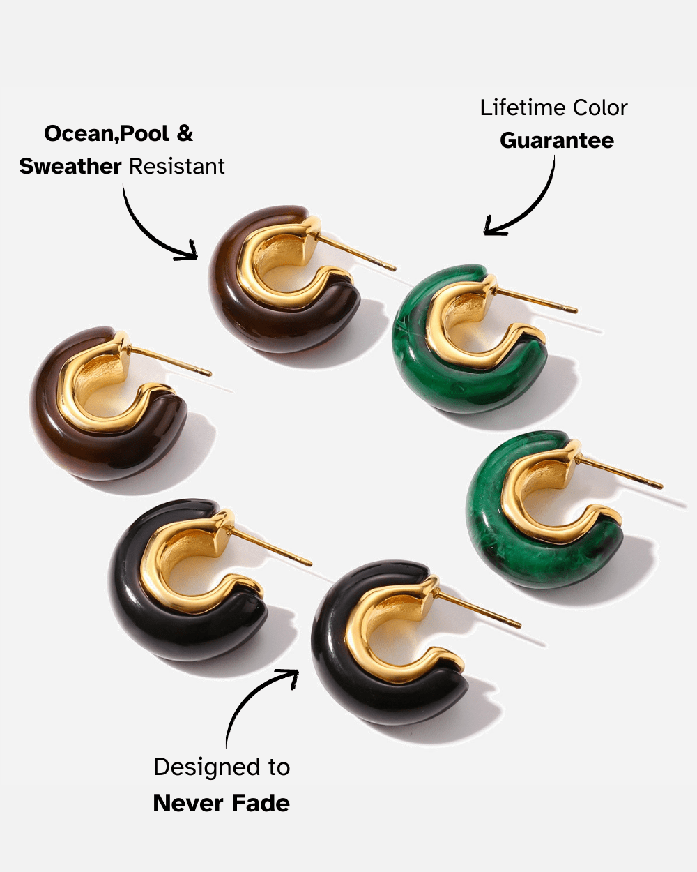 Aurora Bold Hoop Earrings – Black - mifjewelry