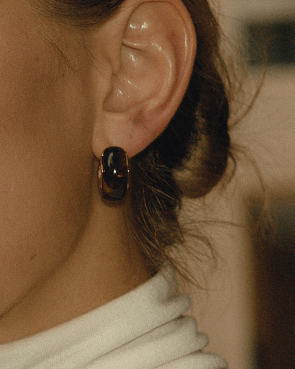Aurora Bold Hoop Earrings – Brown - mifjewelry