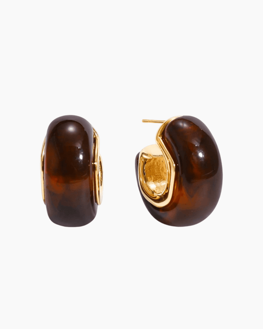Aurora Bold Hoop Earrings – Brown - mifjewelry