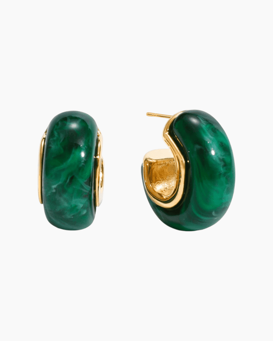 Aurora Bold Hoop Earrings – Green - mifjewelry
