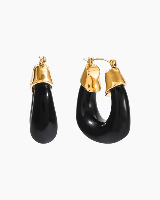 Aurora Curve Earrings – Black - mifjewelry