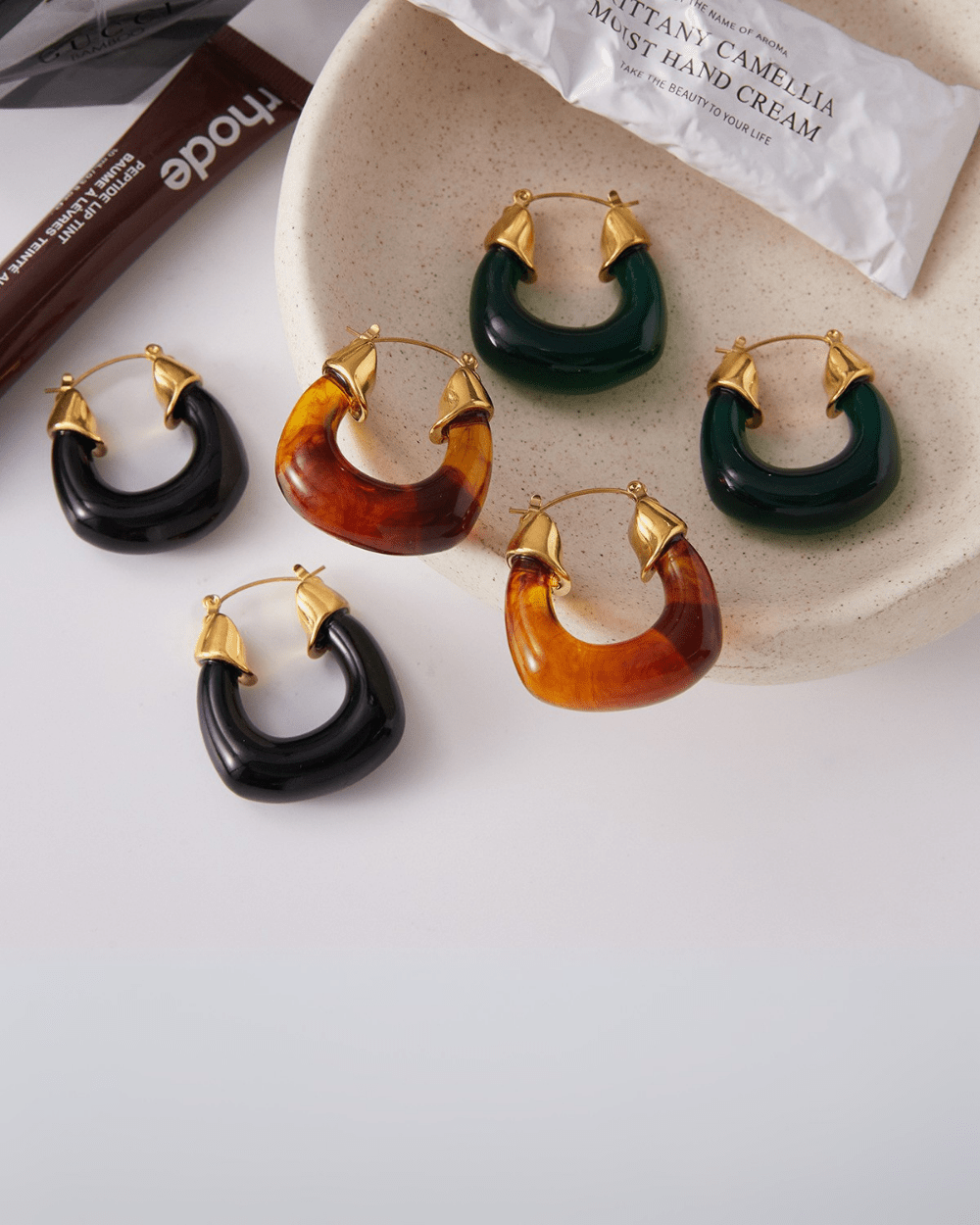 Aurora Curve Earrings – Brown - mifjewelry