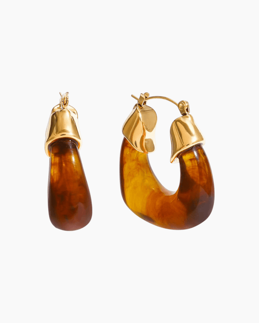 Aurora Curve Earrings – Brown - mifjewelry