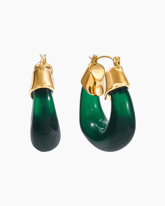 Aurora Curve Earrings – Green - mifjewelry