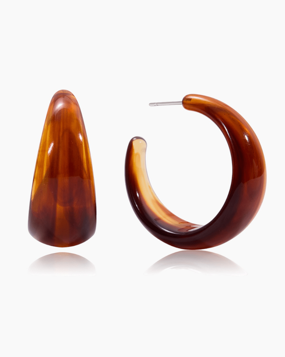 Aurora Curve Hoop Earrings – Amber Brown - mifjewelry