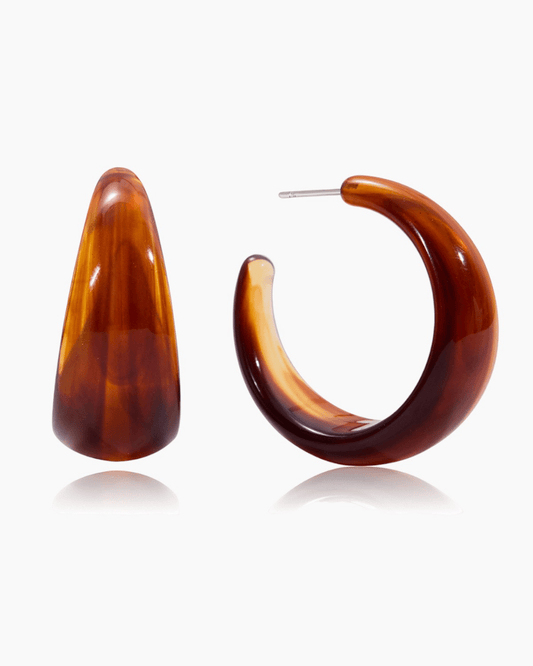 Aurora Curve Hoop Earrings – Amber Brown - mifjewelry