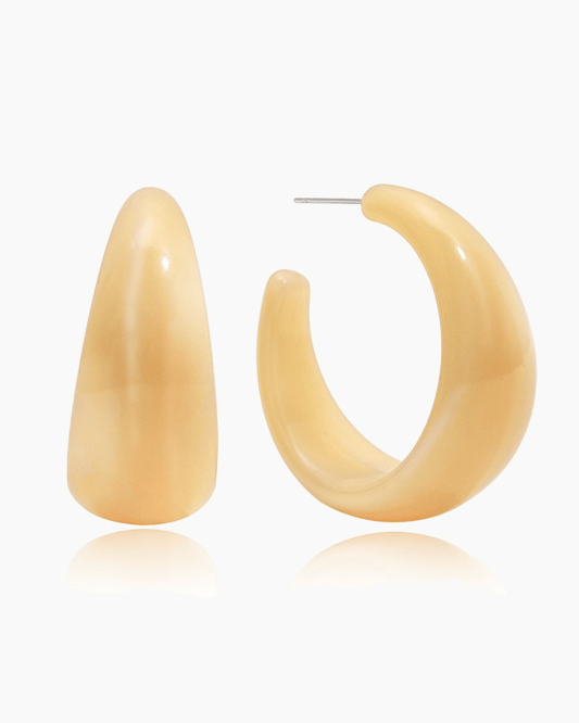 Aurora Curve Hoop Earrings – Ivory - mifjewelry